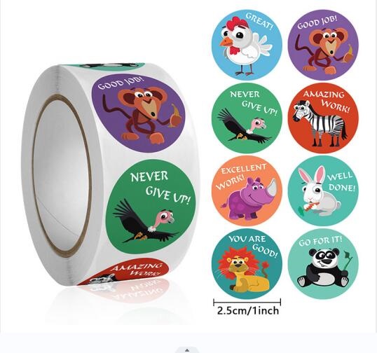 Kids Education Motivation - Adesivos de aprendizagem de animais fofos