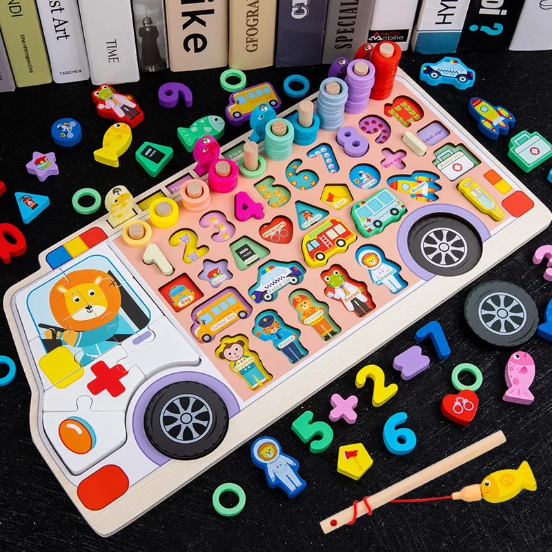 Kids Education Number - Montessori brinquedos de madeira crianças ocupado