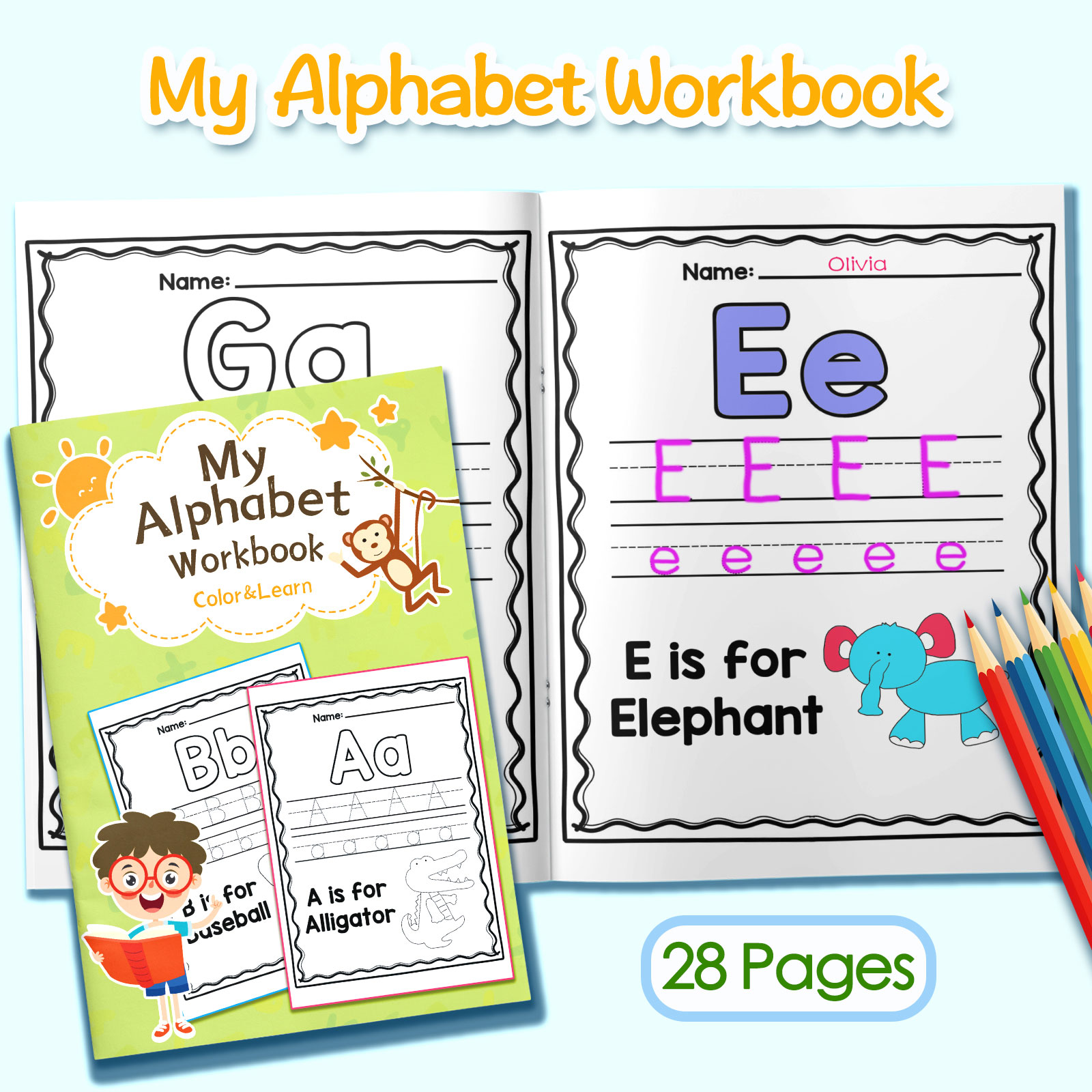 Kids Education Activities - Livro de atividades para colorir com