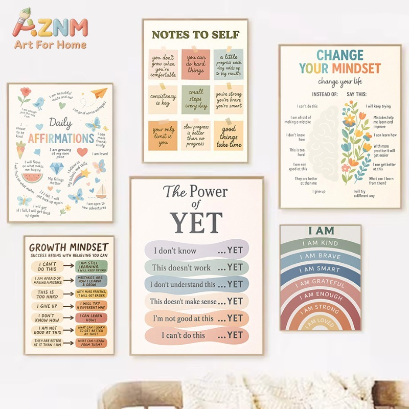 AZNM Pôster de Parede Educacio - Kids Education Motivation avaliação e preço