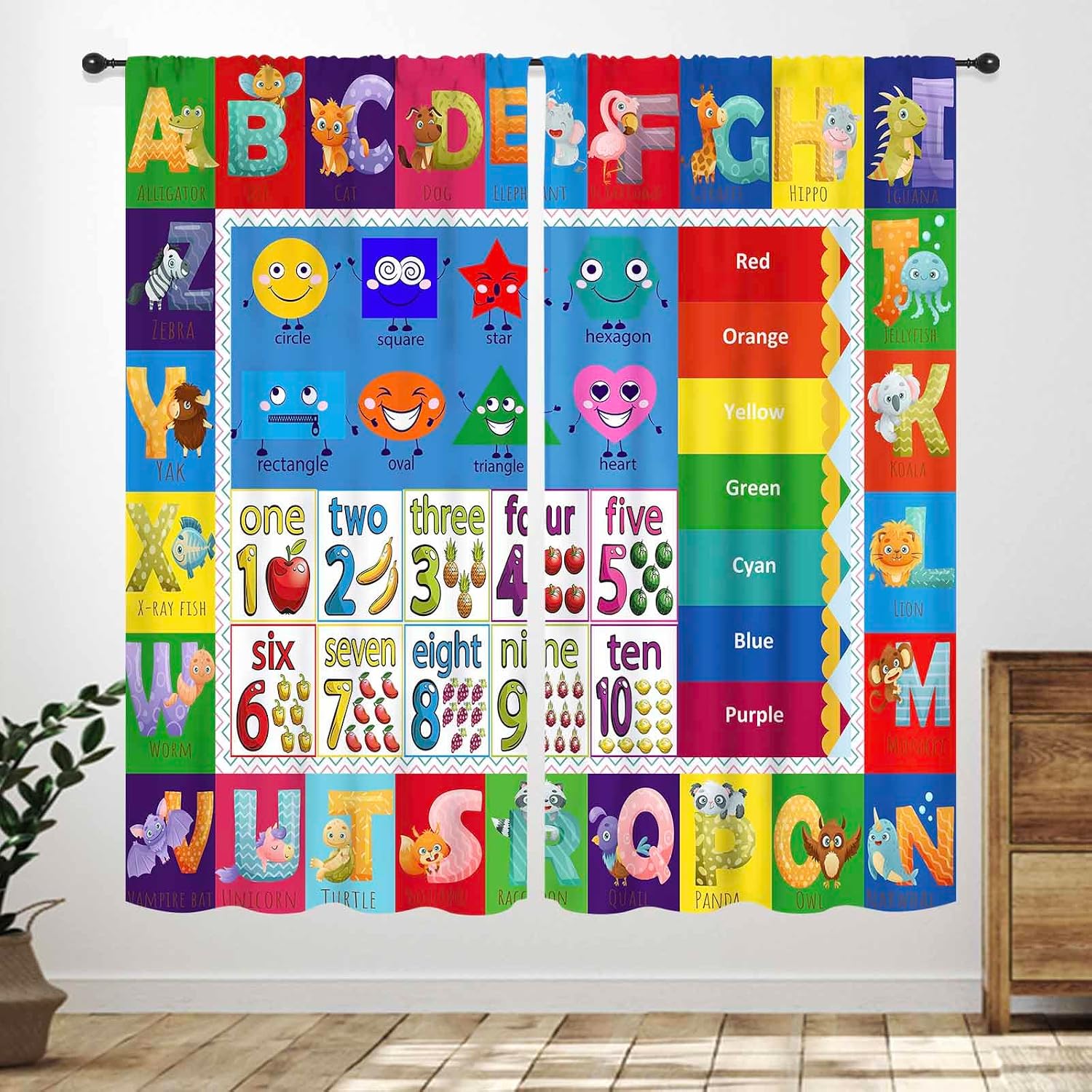 Cortinas ABC com Formas de Núm - Abc Kids Early Education avaliação e preço