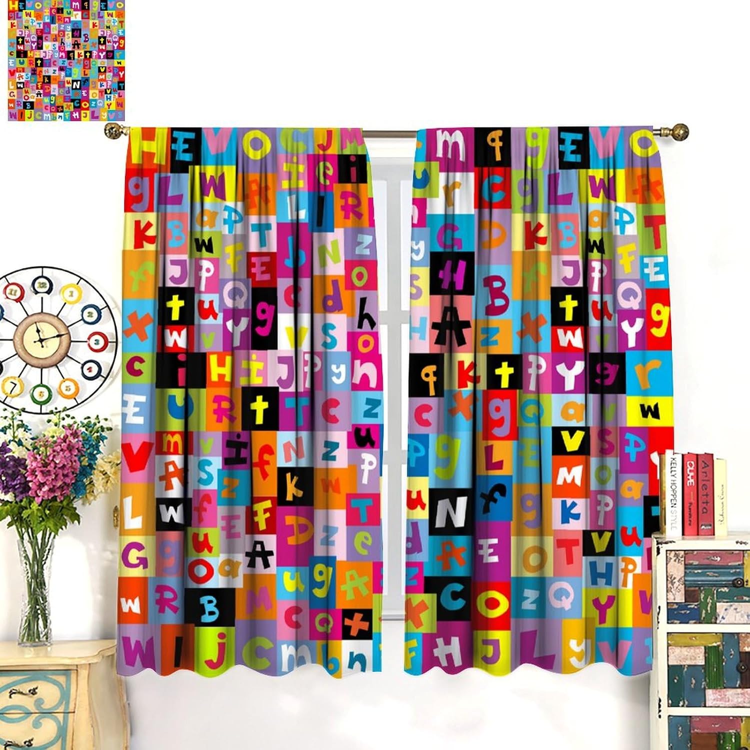 Cortinas Multicoloridas com Bl - Abc Kids Early Education avaliação e preço