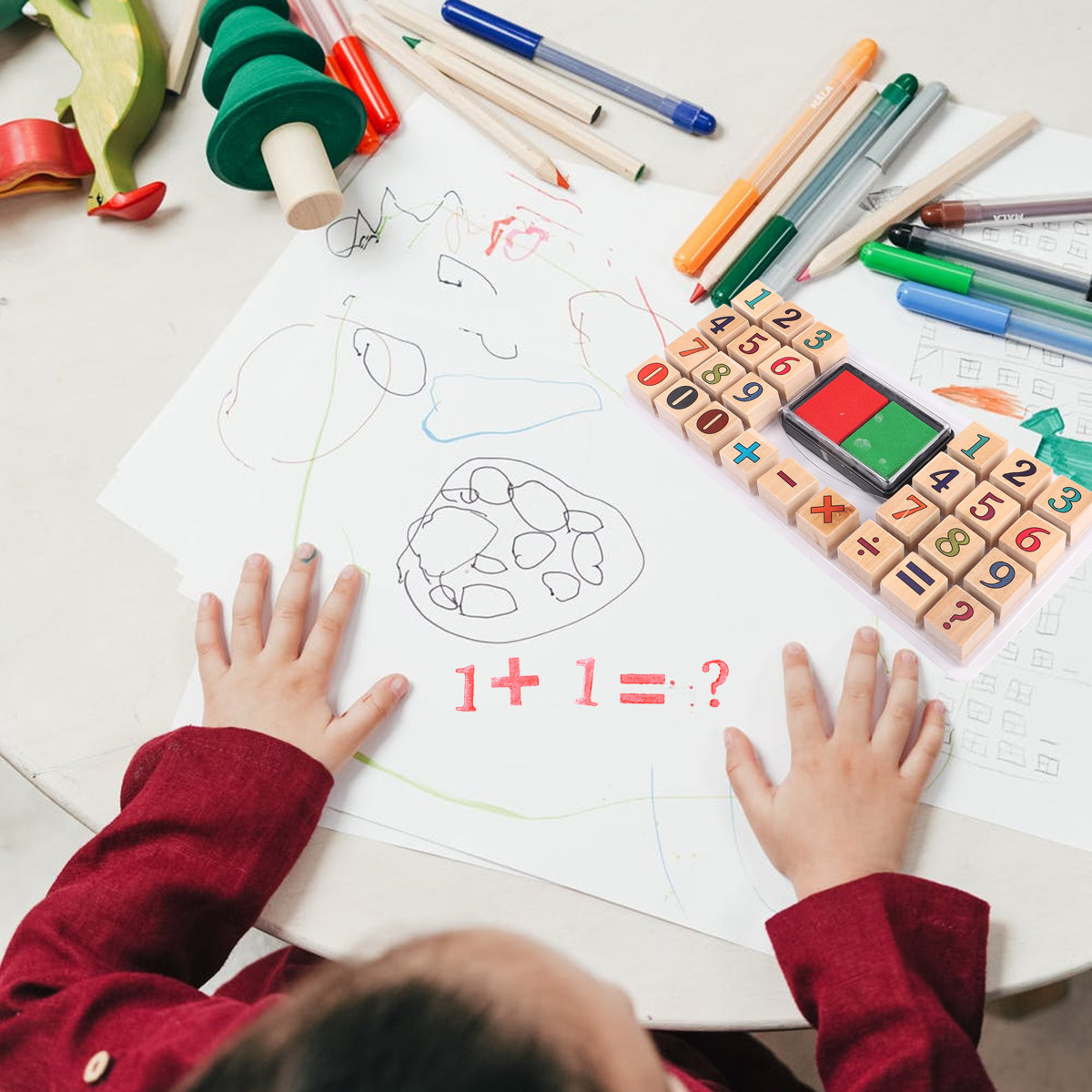 1 conjunto de carimbos de made - Kids Education Number avaliação e preço
