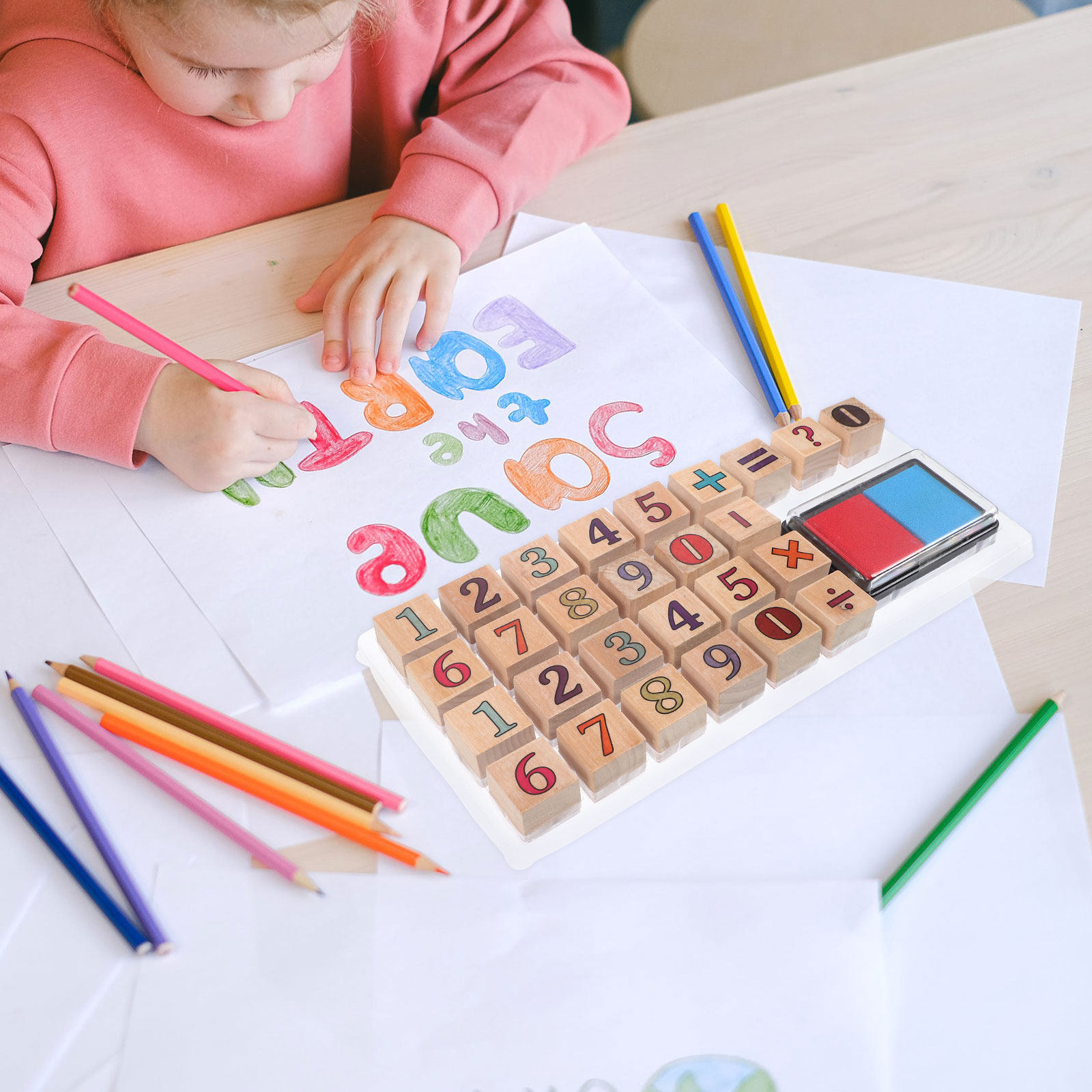 1 conjunto de carimbos de made - Kids Education Number avaliação e preço